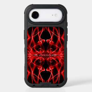 Custom Name Red Smoke Symmetrical Black iPhone 17 Air Case