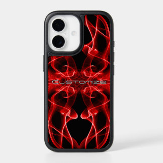 Custom Name Red Smoke Symmetrical Black iPhone 17 Case