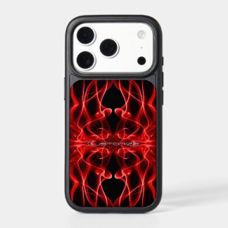Custom Name Red Smoke Symmetrical Black iPhone 17 Pro Case
