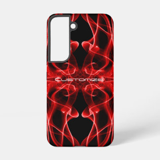 Custom Name Red Smoke Symmetrical Black Samsung Galaxy S22 Case