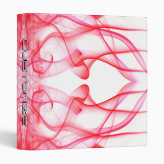 Custom Name Red Smoke Symmetrical White 3 Ring Binder