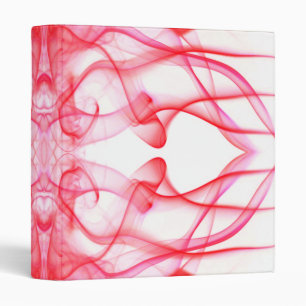 Custom Name Red Smoke Symmetrical White 3 Ring Binder