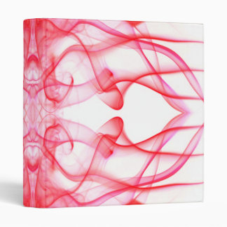 Custom Name Red Smoke Symmetrical White 3 Ring Binder