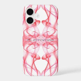 Custom Name Red Smoke Symmetrical White iPhone 17 Case