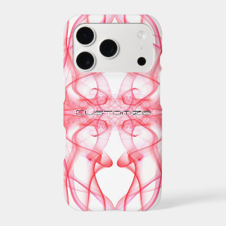 Custom Name Red Smoke Symmetrical White iPhone 17 Pro Case