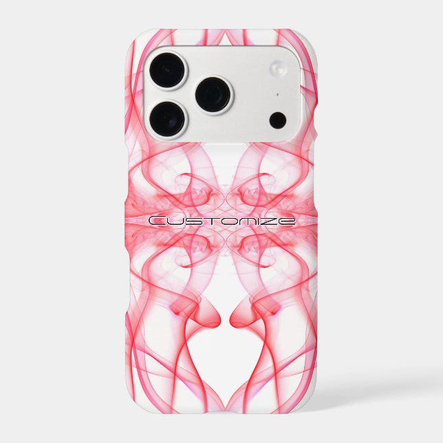 Custom Name Red Smoke Symmetrical White Case-Mate iPhone Case (Back)