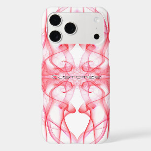 Custom Name Red Smoke Symmetrical White iPhone 17 Pro Max Case