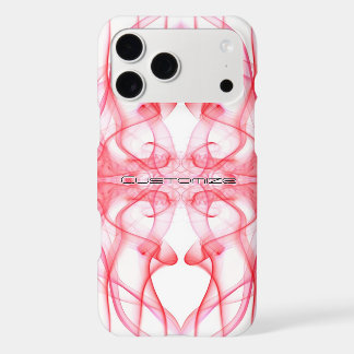 Custom Name Red Smoke Symmetrical White iPhone 17 Pro Max Case