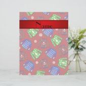 Custom name red ugly christmas sweater pattern (Standing Front)