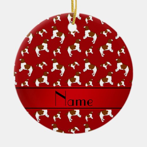 Custom name red Welsh Springer Spaniel dogs Ceramic Ornament