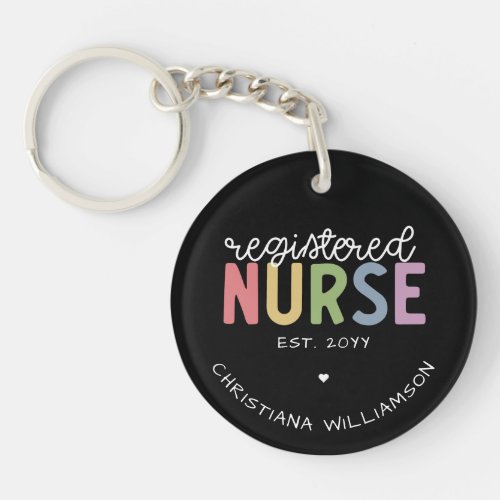 Custom Name Registered Nurse RN Nurse Graduation Keychain