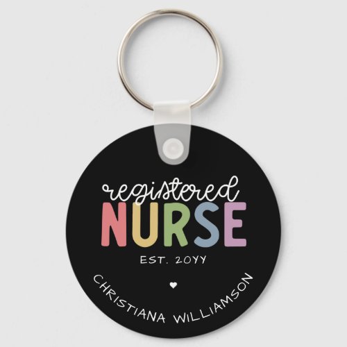 Custom Name Registered Nurse RN Nurse Graduation Keychain