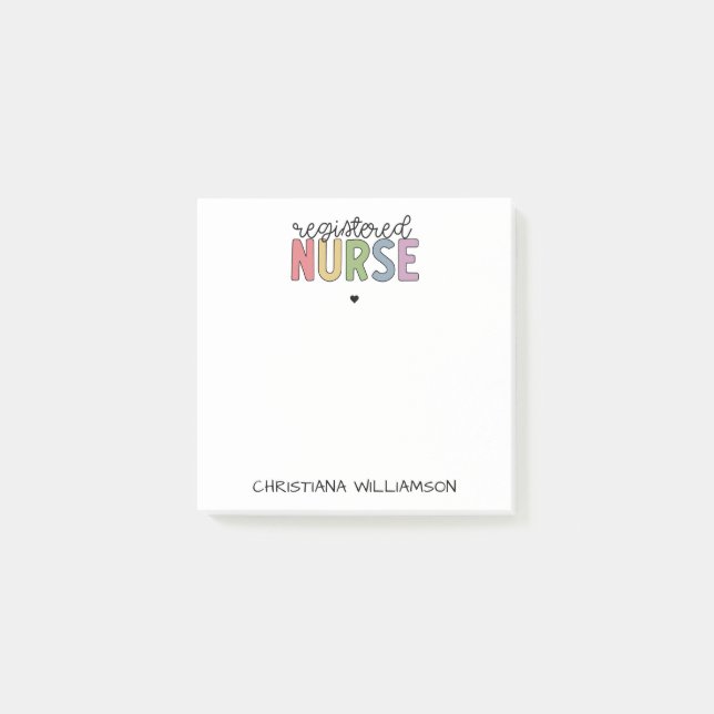 Custom Name Registered Nurse RN Nurse Graduation Post-it Notes (Front)