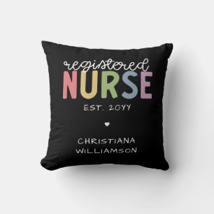 Custom Name Registered Nurse RN Nurse Graduation Throw Pillow
