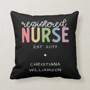 Custom Name Registered Nurse RN Nurse Graduation Throw Pillow