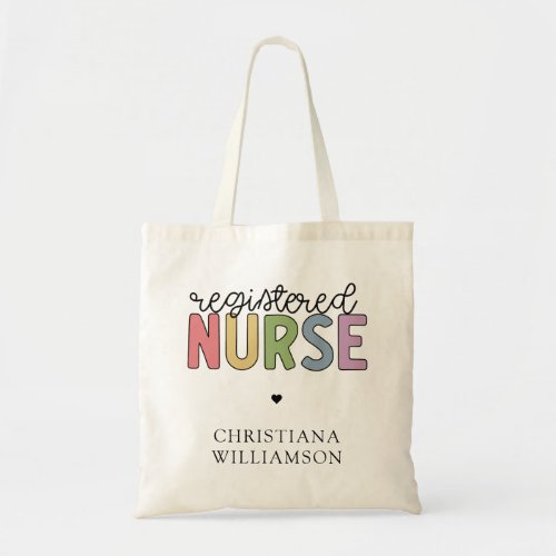 Custom Name Registered Nurse RN Nurse Graduation Tote Bag