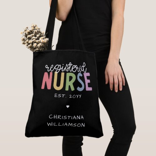 Custom Name Registered Nurse RN Nurse Graduation Tote Bag