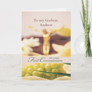 Custom Name, Relationship First Communion Congratu Card