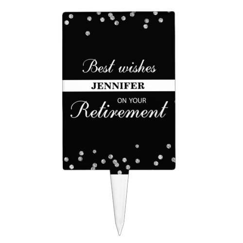 Custom Name, Retirement Congratulations Black