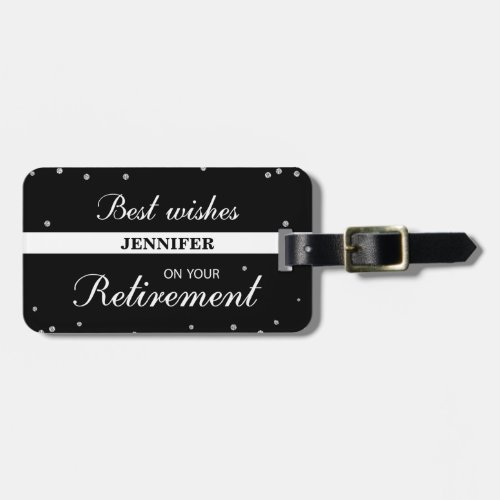 Custom Name Retirement Congratulations Black Luggage Tag