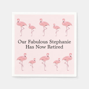 Custom Name Retirement Party Pink Flamingo Napkins