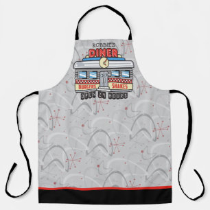 Custom NAME Retro 50's Diner Sign Fifties Atomic Apron