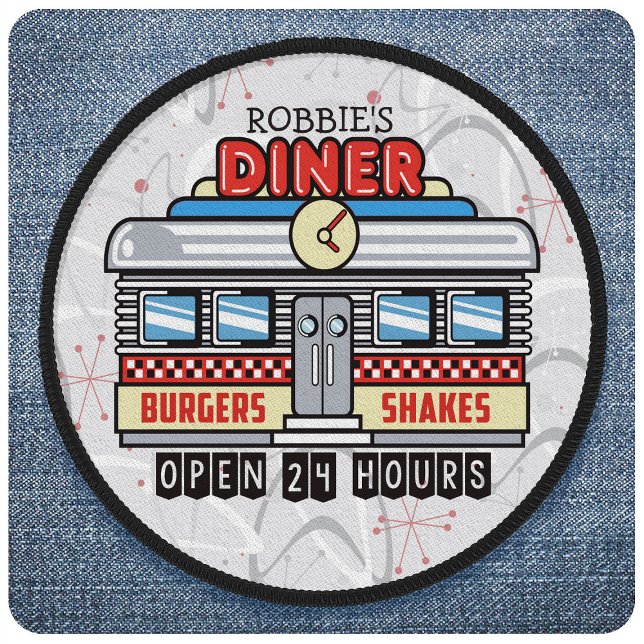 Custom NAME Retro 50s Diner Sign Fifties Atomic Patch (Creator Uploaded)