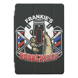 Custom NAME Retro Barber Shop Pole Barbershop iPad Pro Cover