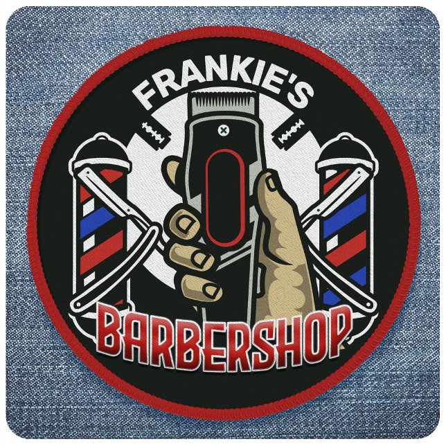 Custom NAME Retro Barber Shop Pole Barbershop Patch (Creator Uploaded)