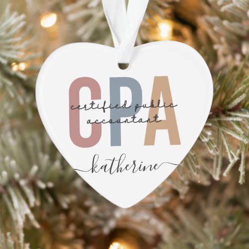 Custom Name Retro CPA Certified Public Accountant Ornament