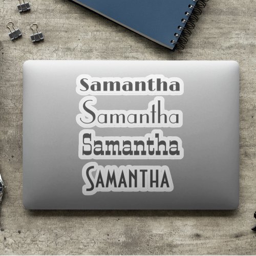 Custom Name Retro Decal Laptop Label