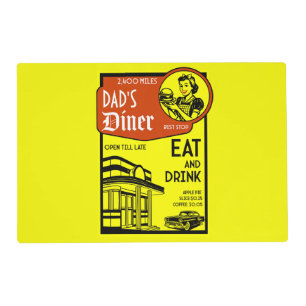 Custom Name Retro Diner American Placemat