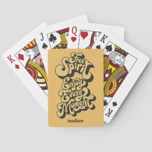 Custom Name Retro "Free Spirit" Poker Cards