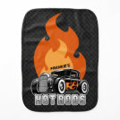 Custom NAME Retro Hot Rod Coupe Racing Hot Flames Baby Burp Cloth Custom NAME Retro Hot Rod Coupe Racing Hot Flames Baby Burp Cloth