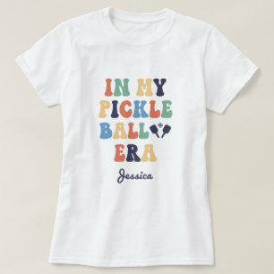 Custom Name Retro In my Pickleball Era Mom T-Shirt