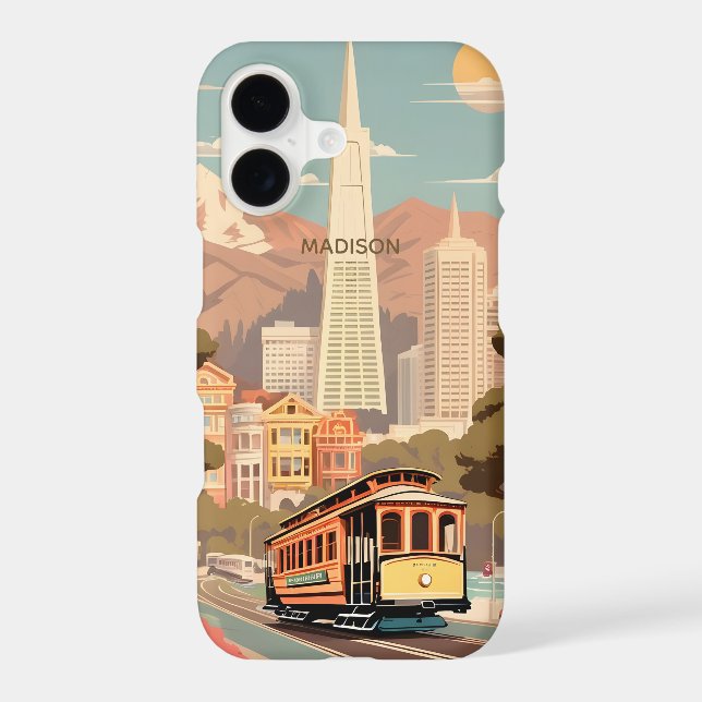 Custom Name Retro San Francisco Case-Mate iPhone Case (Back)