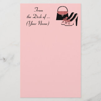 Custom Name Retro Shoes Stationery (pink)