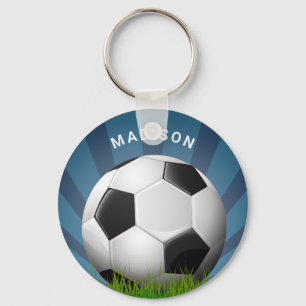 Custom name Retro Soccer Ball key chains