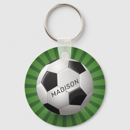 Custom name Retro Soccer Ball key chains