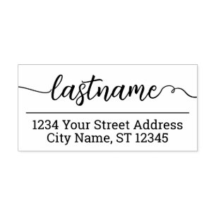 Custom Name Return Address Handwritten Script Self-inking Stamp