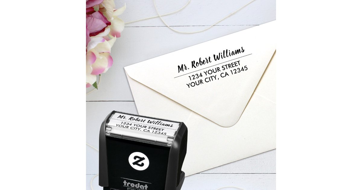 Custom Name Return Address Self-inking Stamp | Zazzle