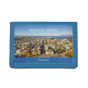Custom Name Reykjavik Iceland Trifold Wallet