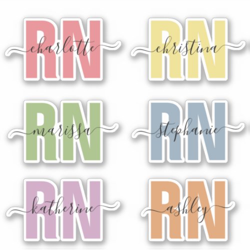 Custom Name RN Registered Nurse Appreciation Sticker