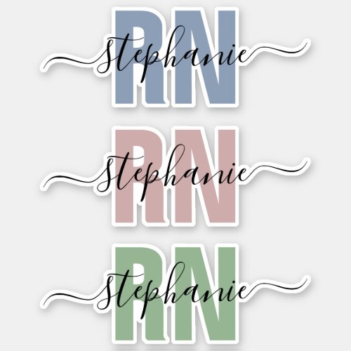 Custom Name RN Registered Nurse Personalized Sticker