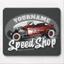 Custom NAME Rockabilly Roadster Speed Shop Garage Mouse Pad