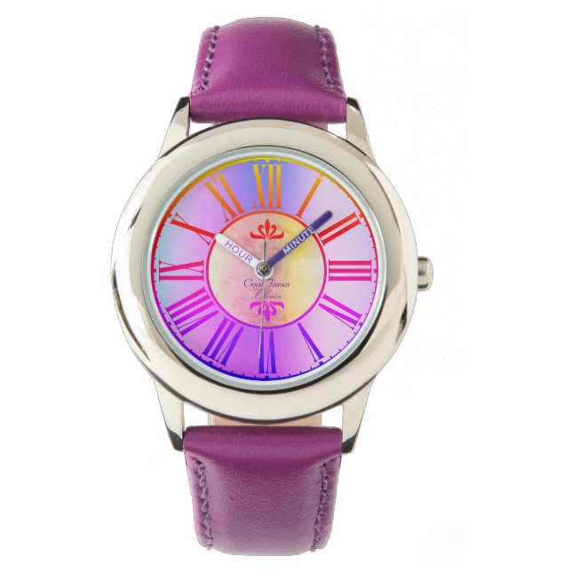 Custom Name Roman Numerals Holographic   Watch (Front)