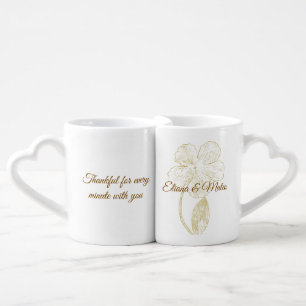 Custom Name & Romantic Quote Botanical Coffee Mug