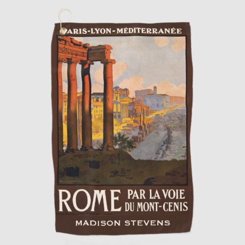 Custom name Rome Italy Vintage Travel Golf Towel