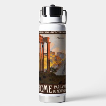 Custom Name Rome Italy Vintage Travel Water Bottle by PizzaRiia at Zazzle