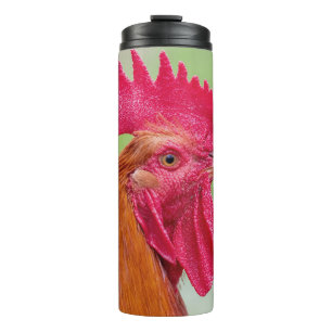 Custom name Rooster Close-Up Thermal Tumbler